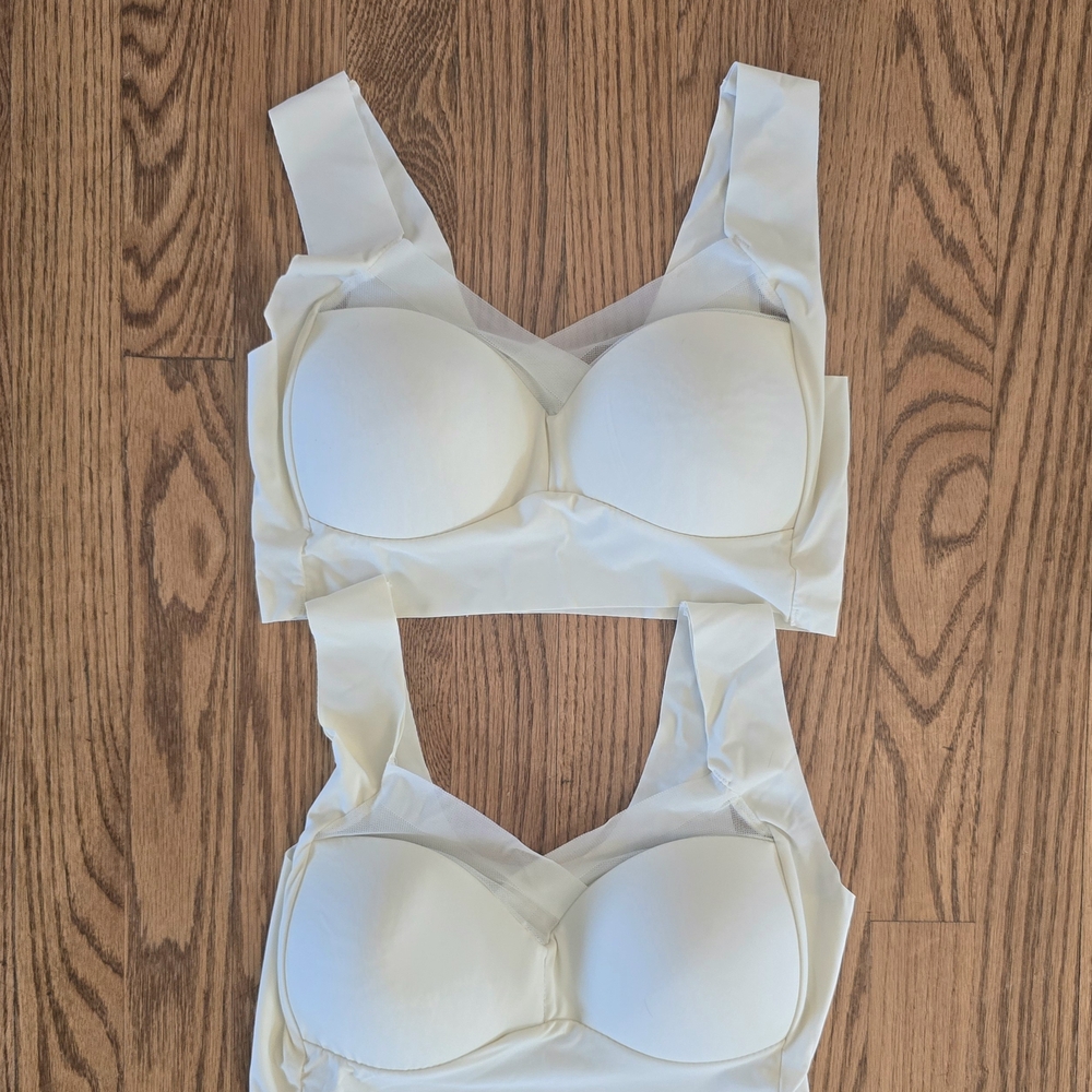 Classic White Bras with Molded Cups and Adjustable Straps